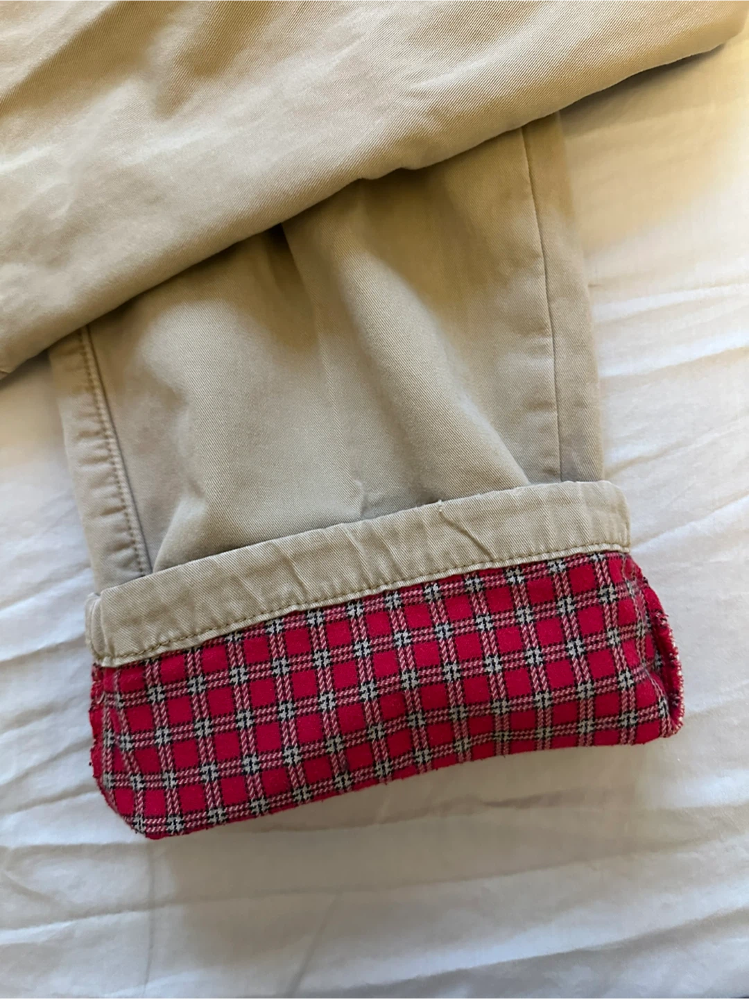 Eddie Bauer Khaki Pants with Plaid Lining - 33x34 - photo 5