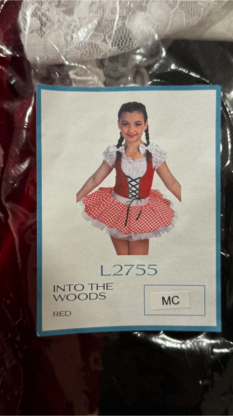Kids "Into the Woods" Red Costume Size MC