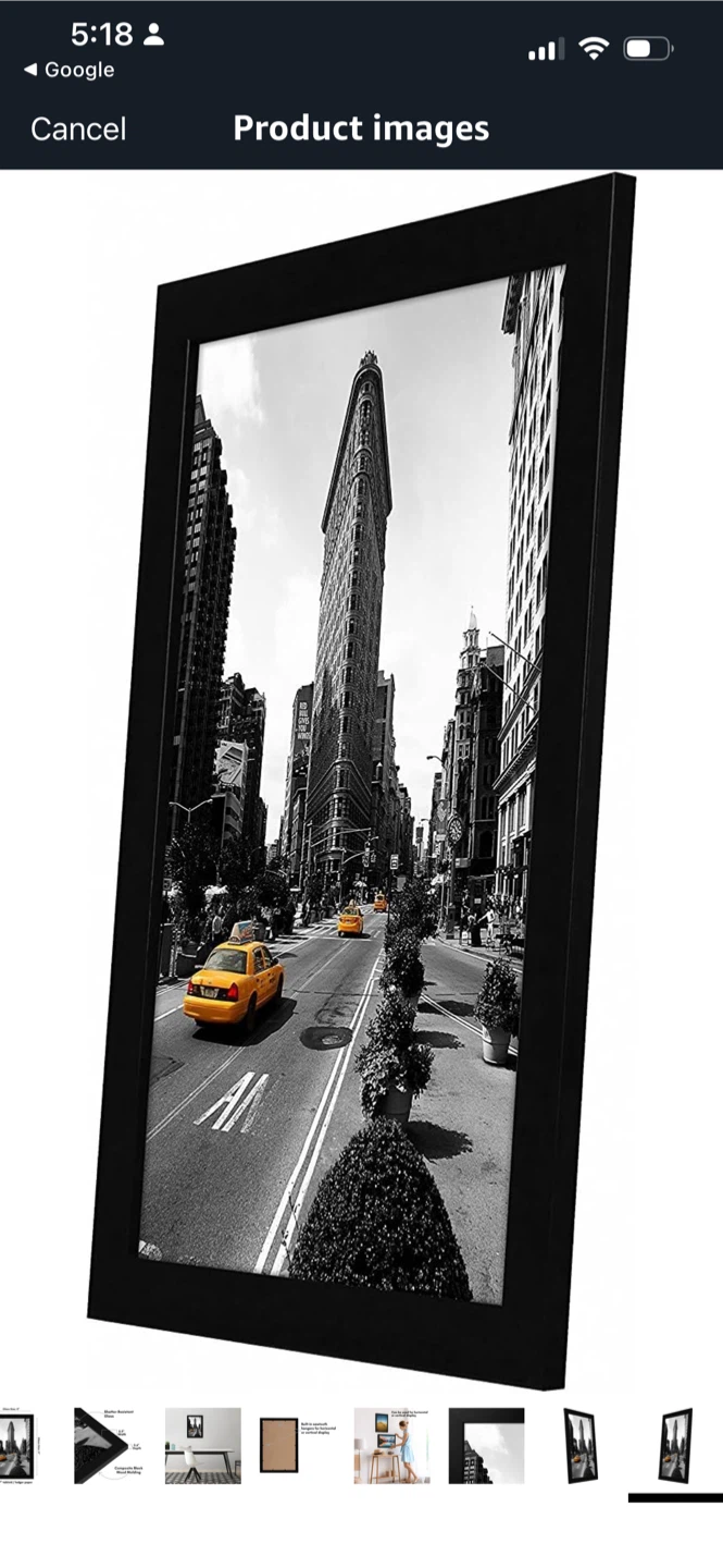 New Black Picture Frame - Fits 11x17 Photo - photo 2