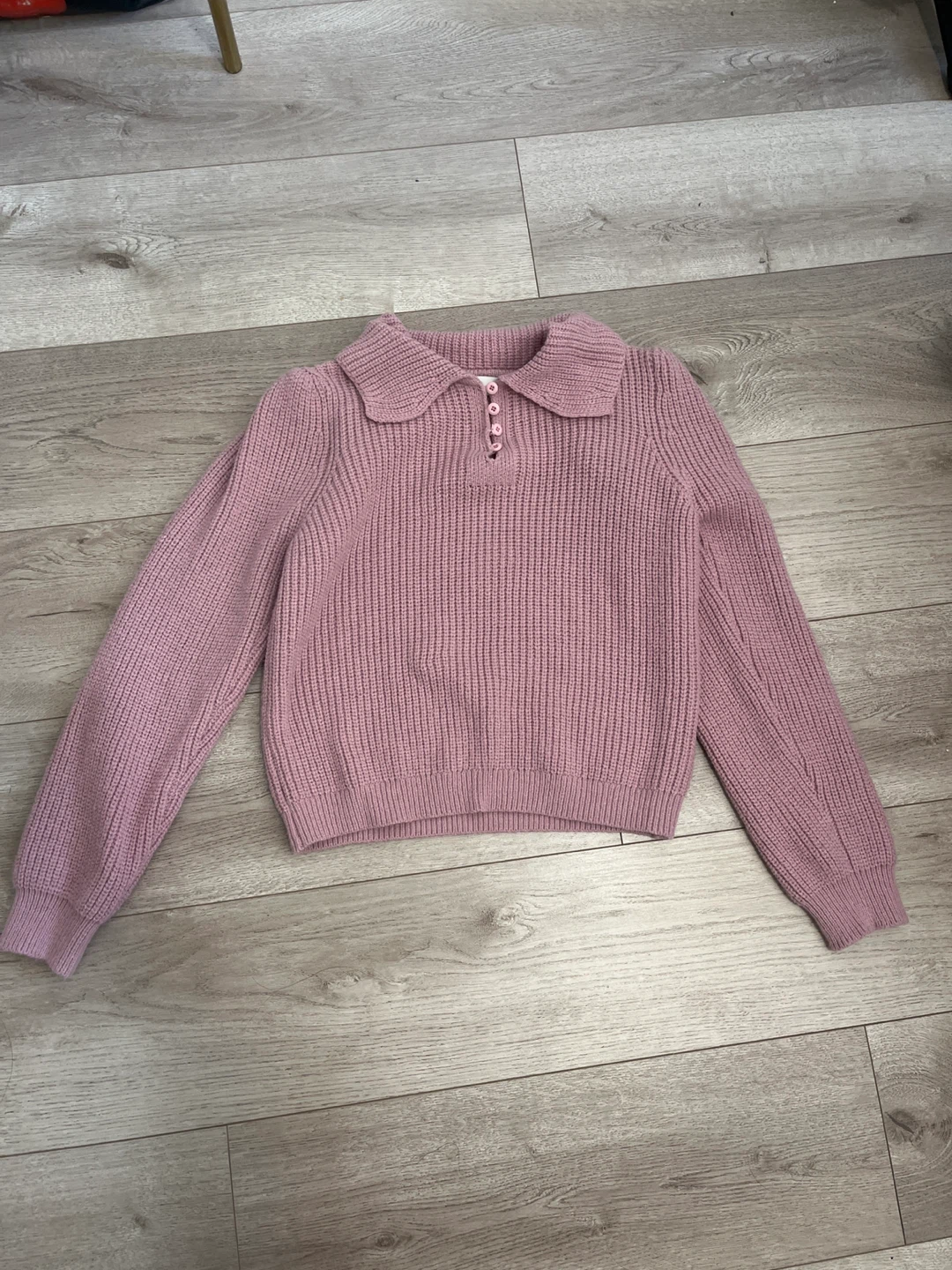Pink Collared Knit Sweater