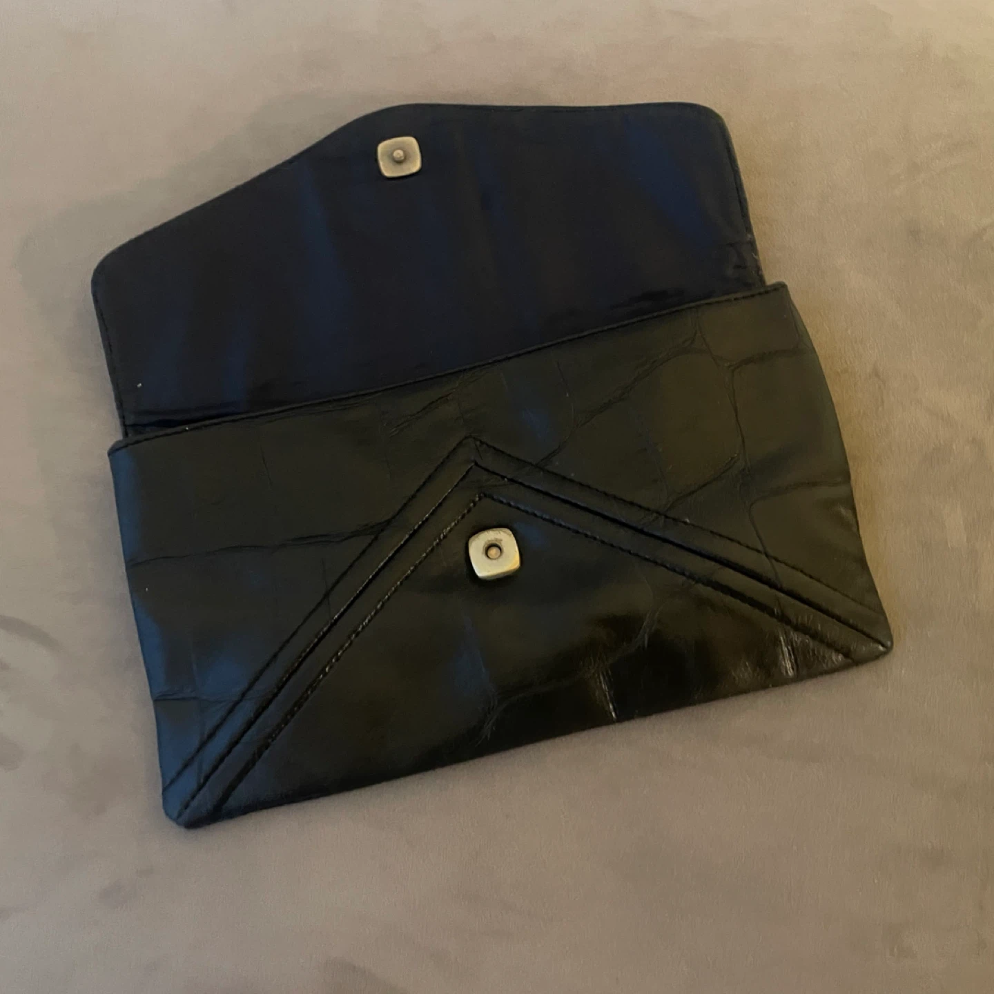 Tommy Hilfiger Black Croc Embossed Clutch Bag Purse - photo 4