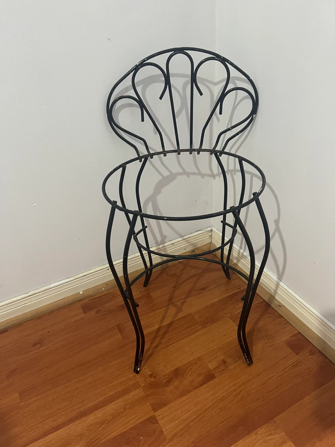 Black Metal Wire Plant Stand Chair - photo 2