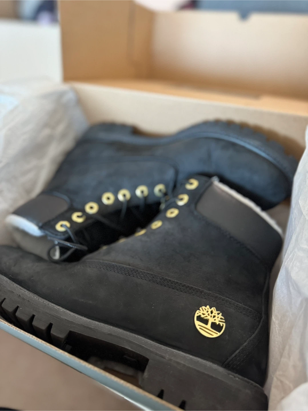 Timberland Premium 6" WP Warm Lined Boot Black Nubuck Men's 9.5