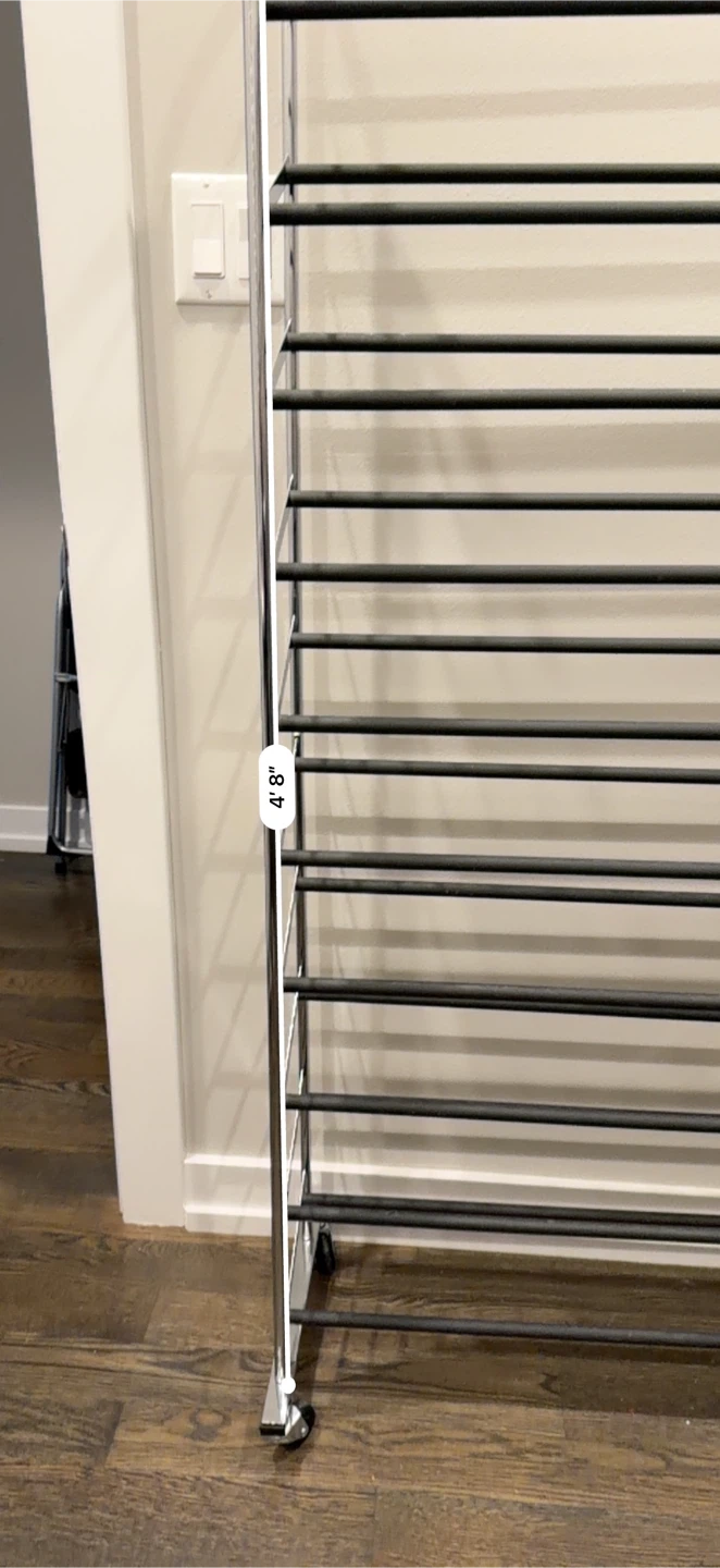 10-Tier Metal Shoe Rack with Wheels - photo 2