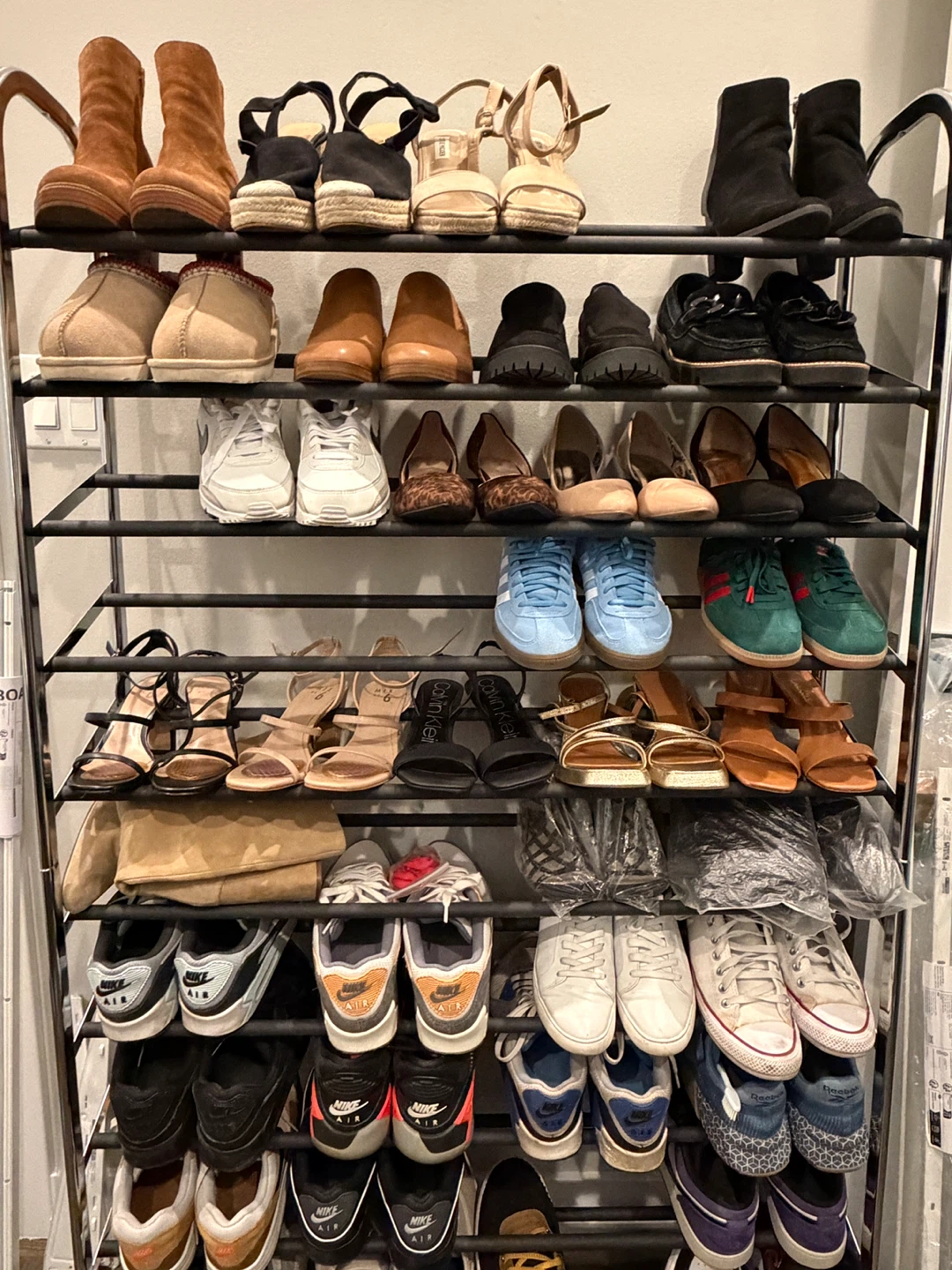 10-Tier Metal Shoe Rack with Wheels - photo 4