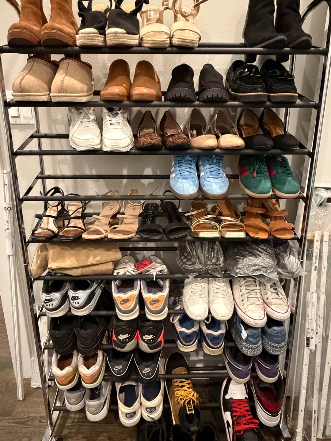 10-Tier Metal Shoe Rack with Wheels - photo 5