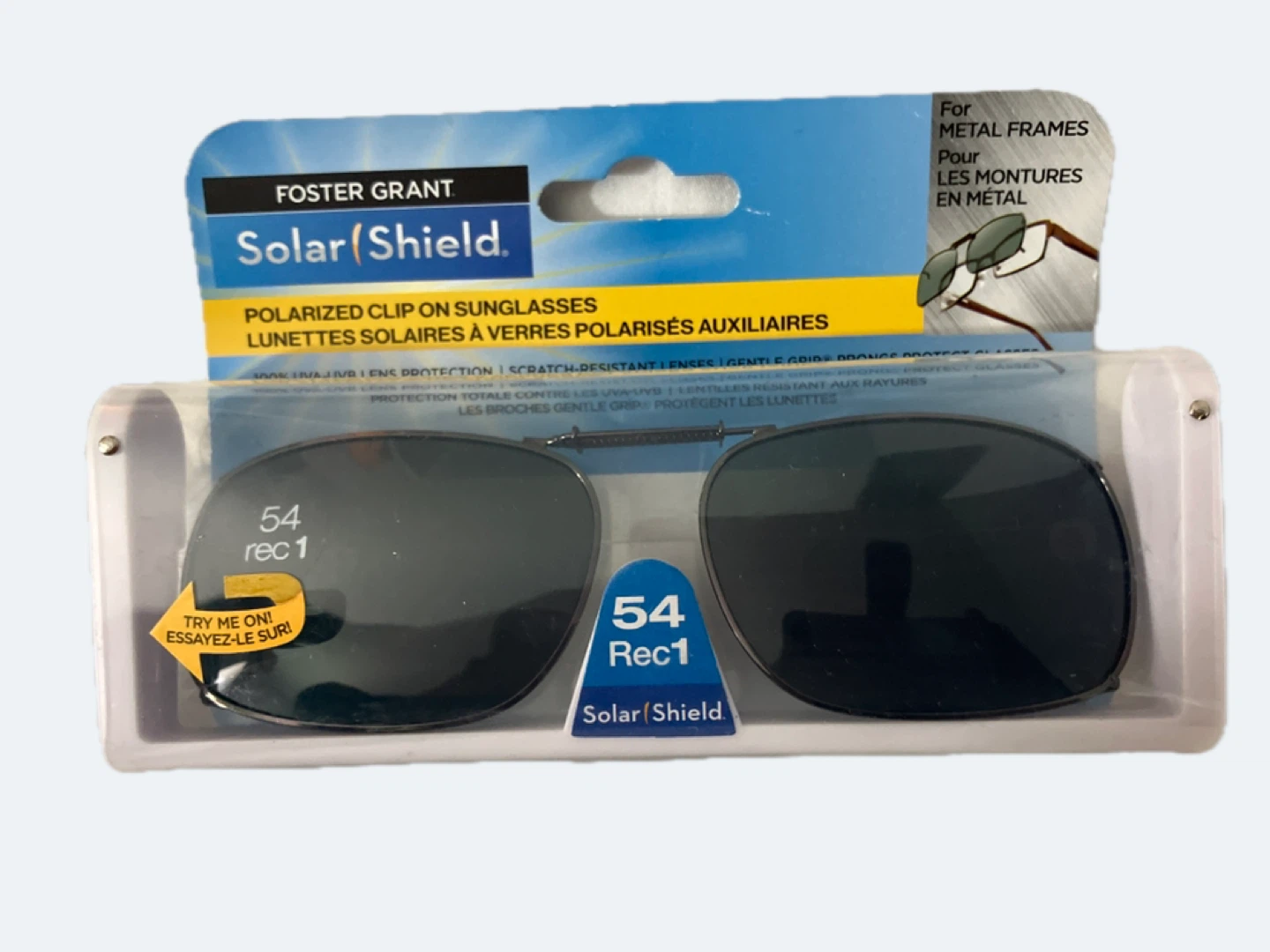 Foster Grant Solar Shield Polarized Clip-On Sunglasses - Grey
