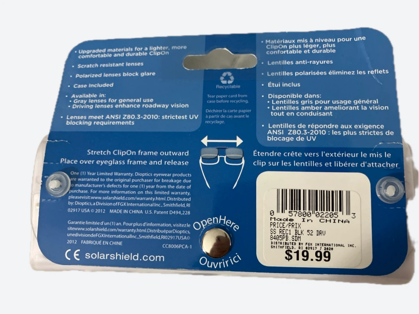 Solar Shield Polarized Clip-on Sunglasses - photo 2