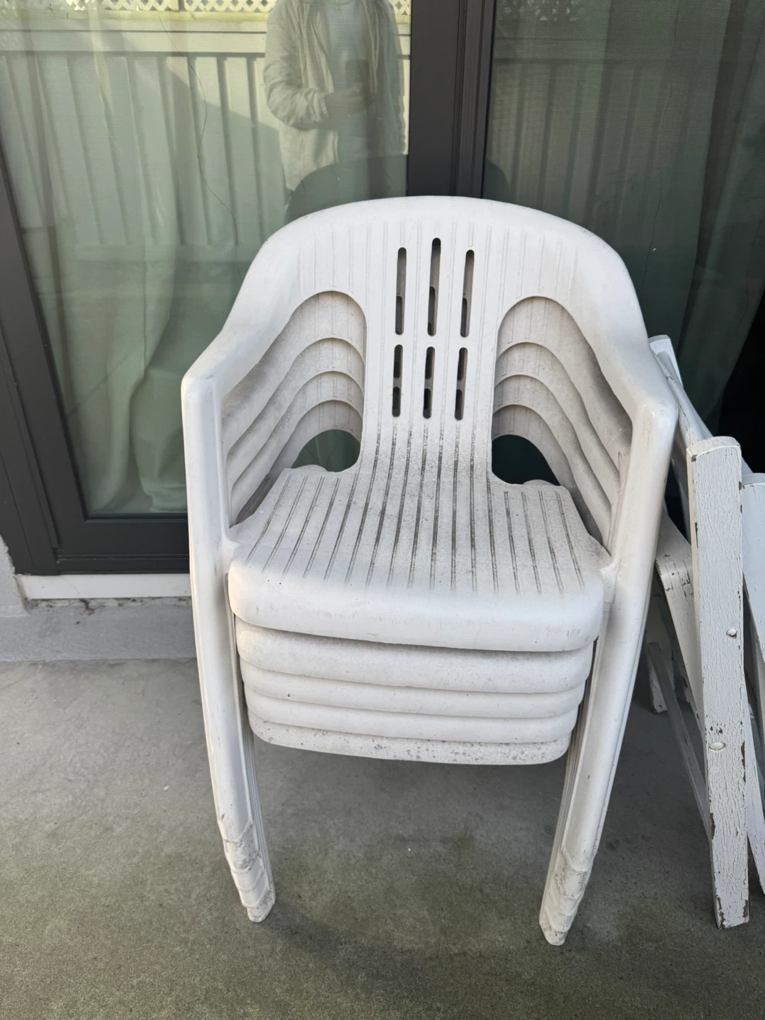 Stacking Plastic Patio Chairs (Set of 5) - photo 2