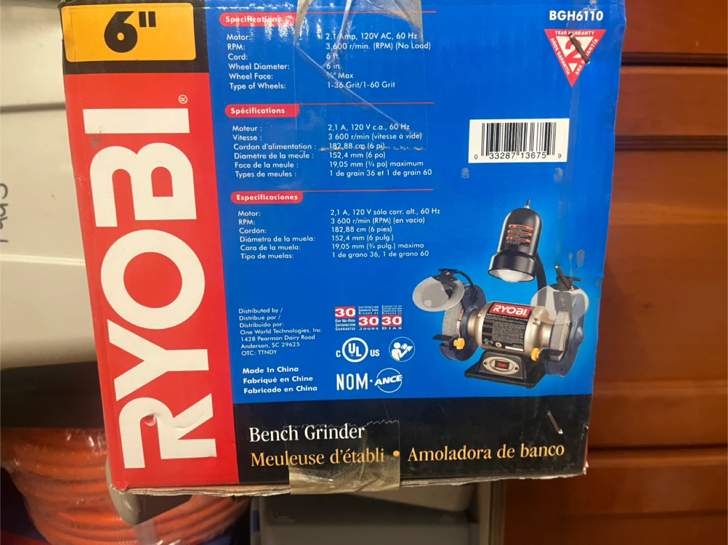 Ryobi 6" Bench Grinder BGH6110