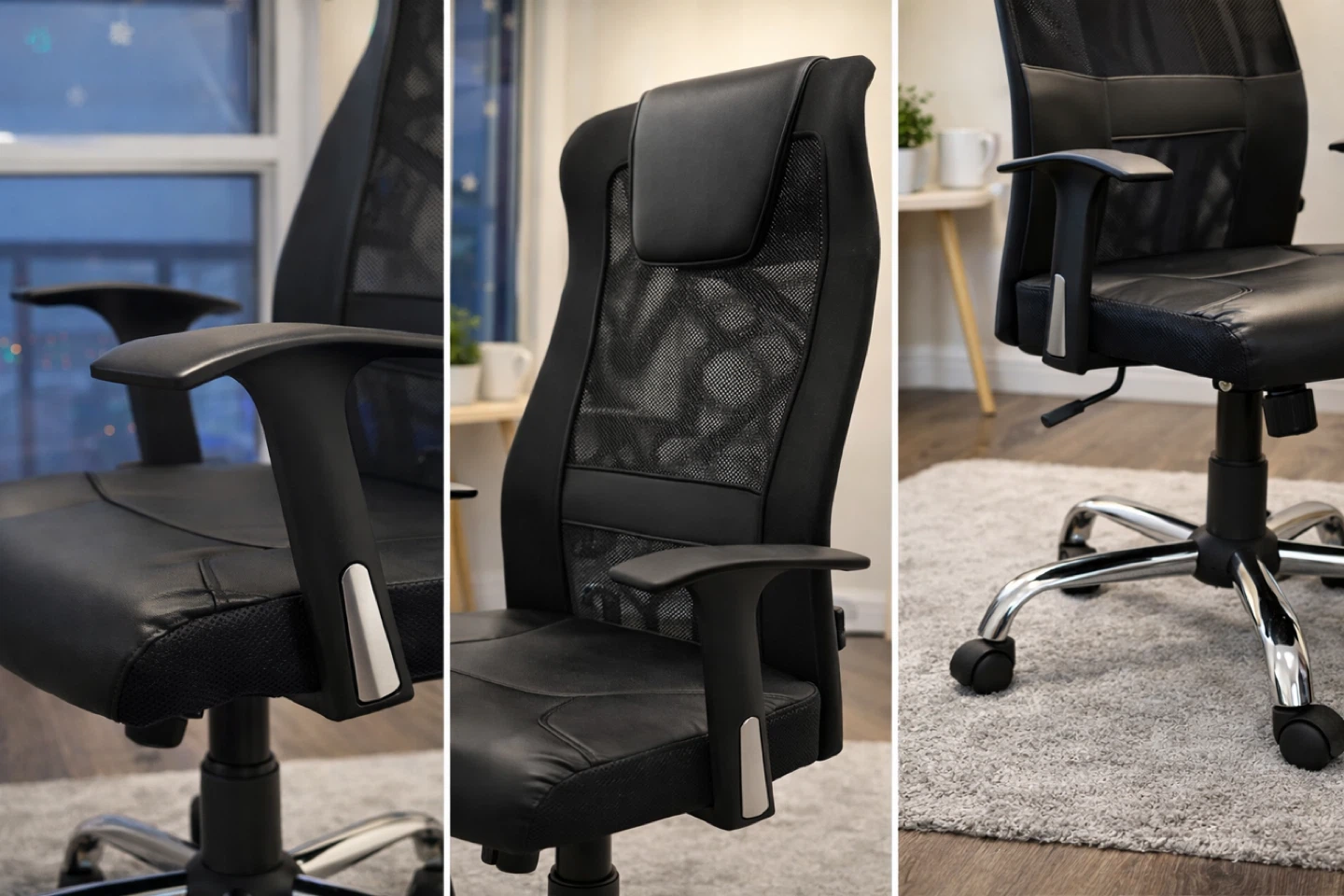 Black Ergonomic Office Chair with Mesh Back - photo 2