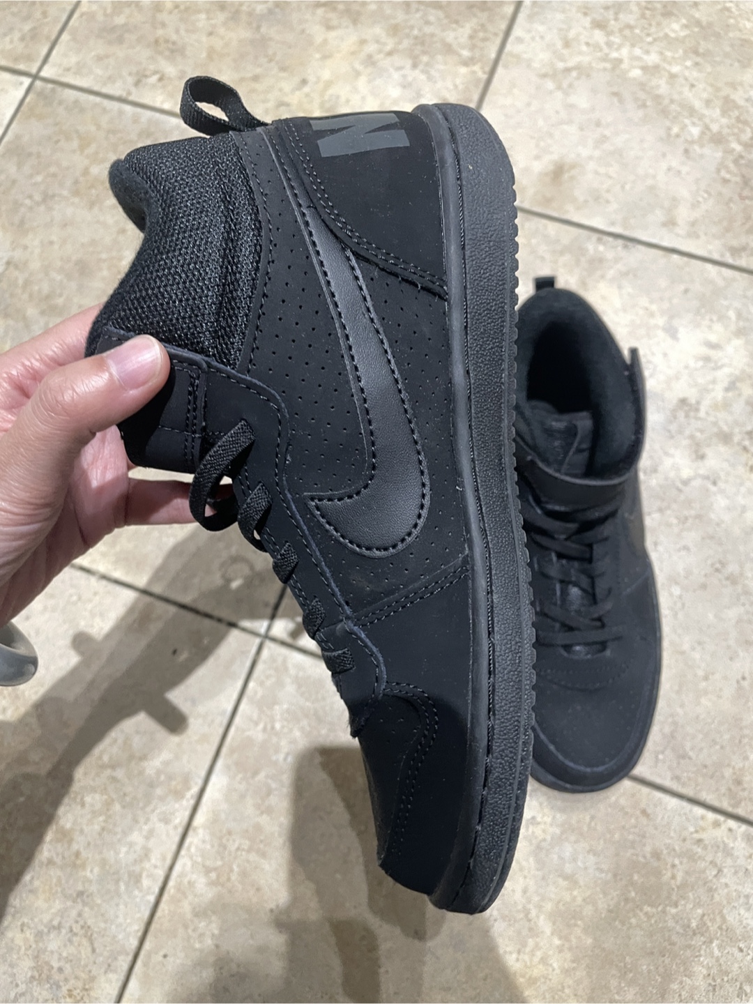Nike Court Vision Mid High Top Sneakers - Black - photo 3