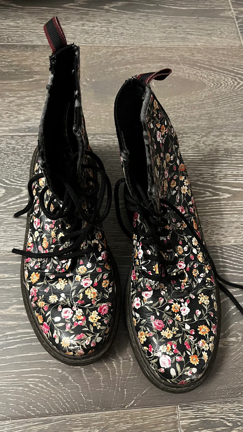 ALDO Floral Print Combat Boots Size 38.5 - photo 2