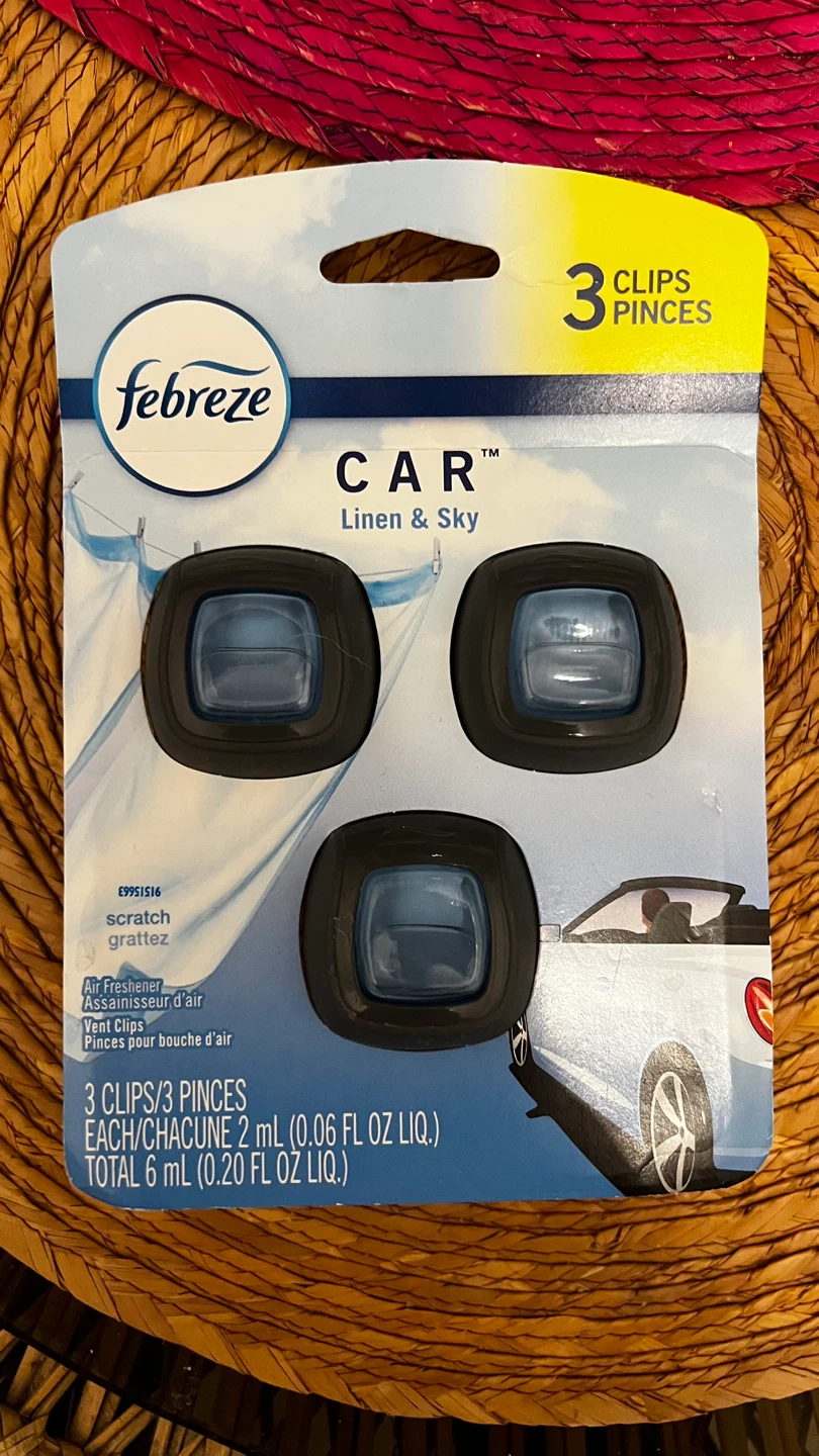 Febreze Car Vent Clips Linen & Sky - 3 Pack