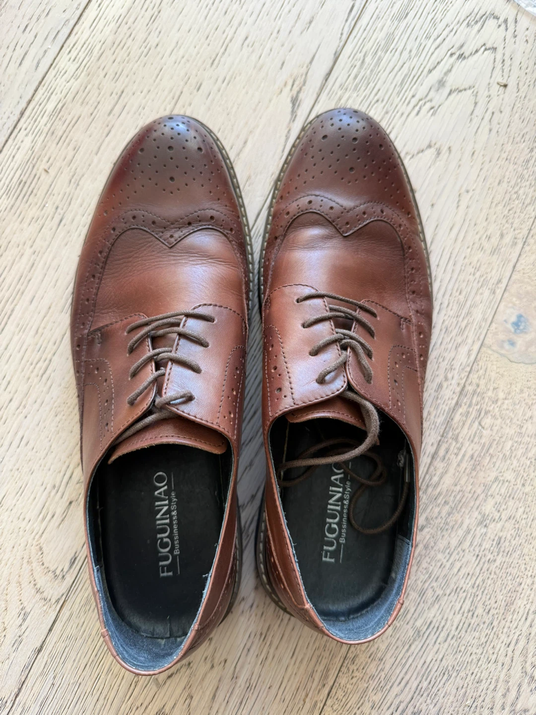 FUGUINIAO Brown Brogues - Size 255 (UK 6.5)