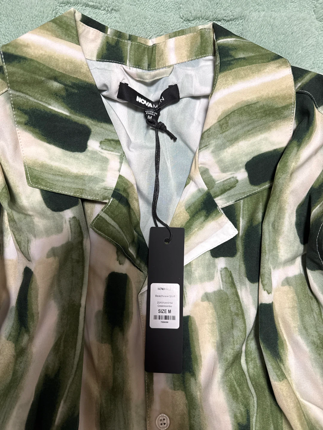 NOVA MEN Abstract Print Shirt and Shorts Set Size M - photo 2