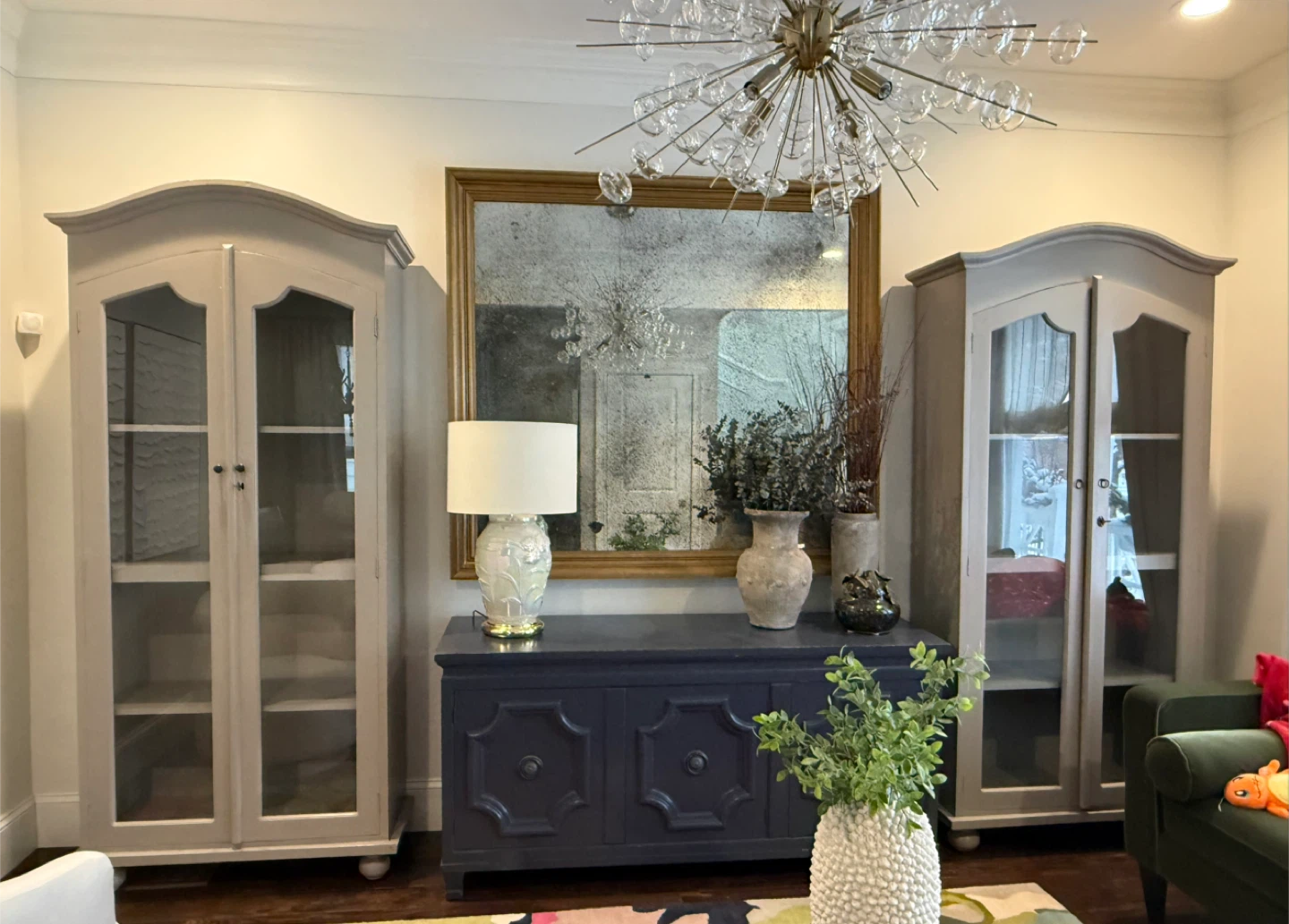Navy painted sideboard buffet