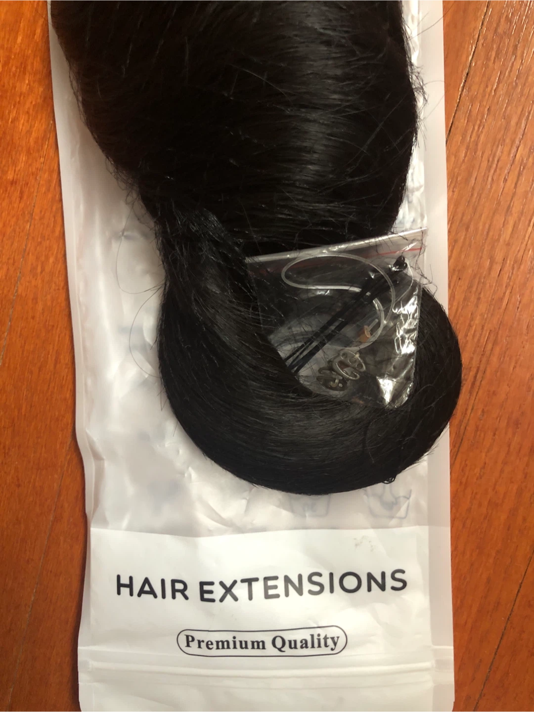 Pony tail with clips, hair extensions