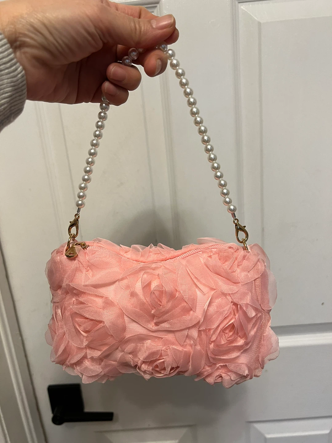 New Pink Rose Clutch Purse