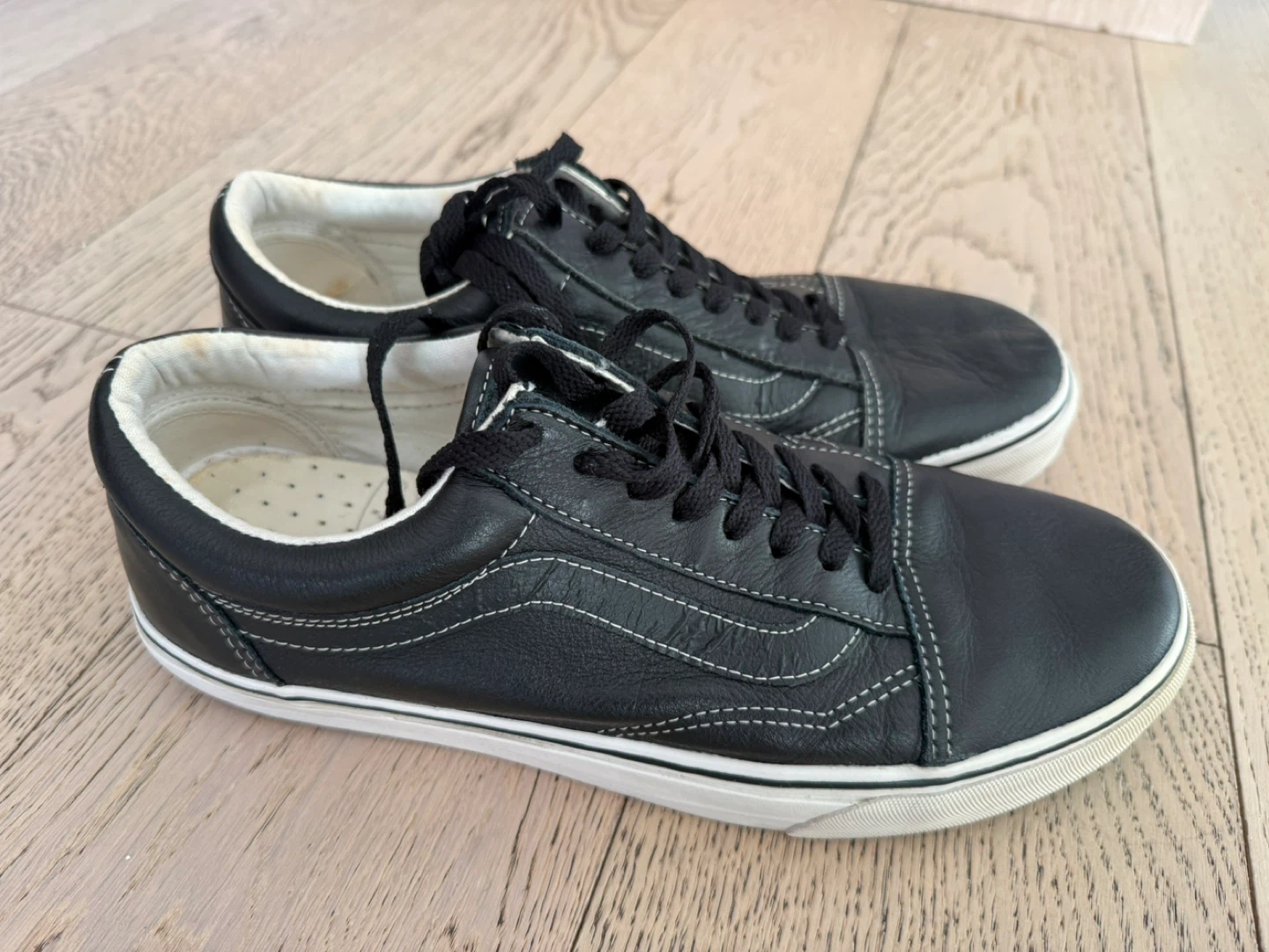 Vans Old Skool Black Leather Sneakers Men's US 11