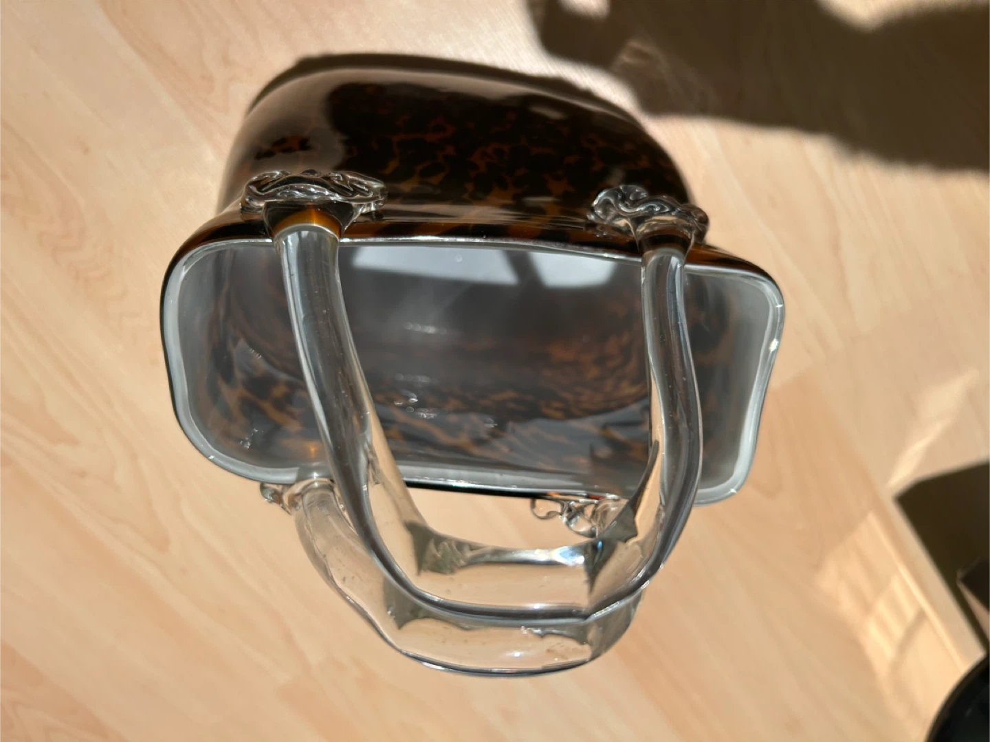 Glass Handbag Vase - Tortoiseshell Pattern - photo 2