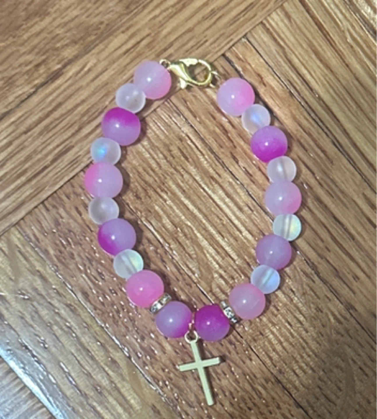 Beaded Bracelet with Cross Charm