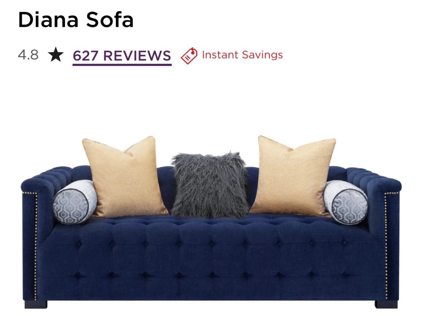 Diana Sofa - Indigo Blue - photo 2