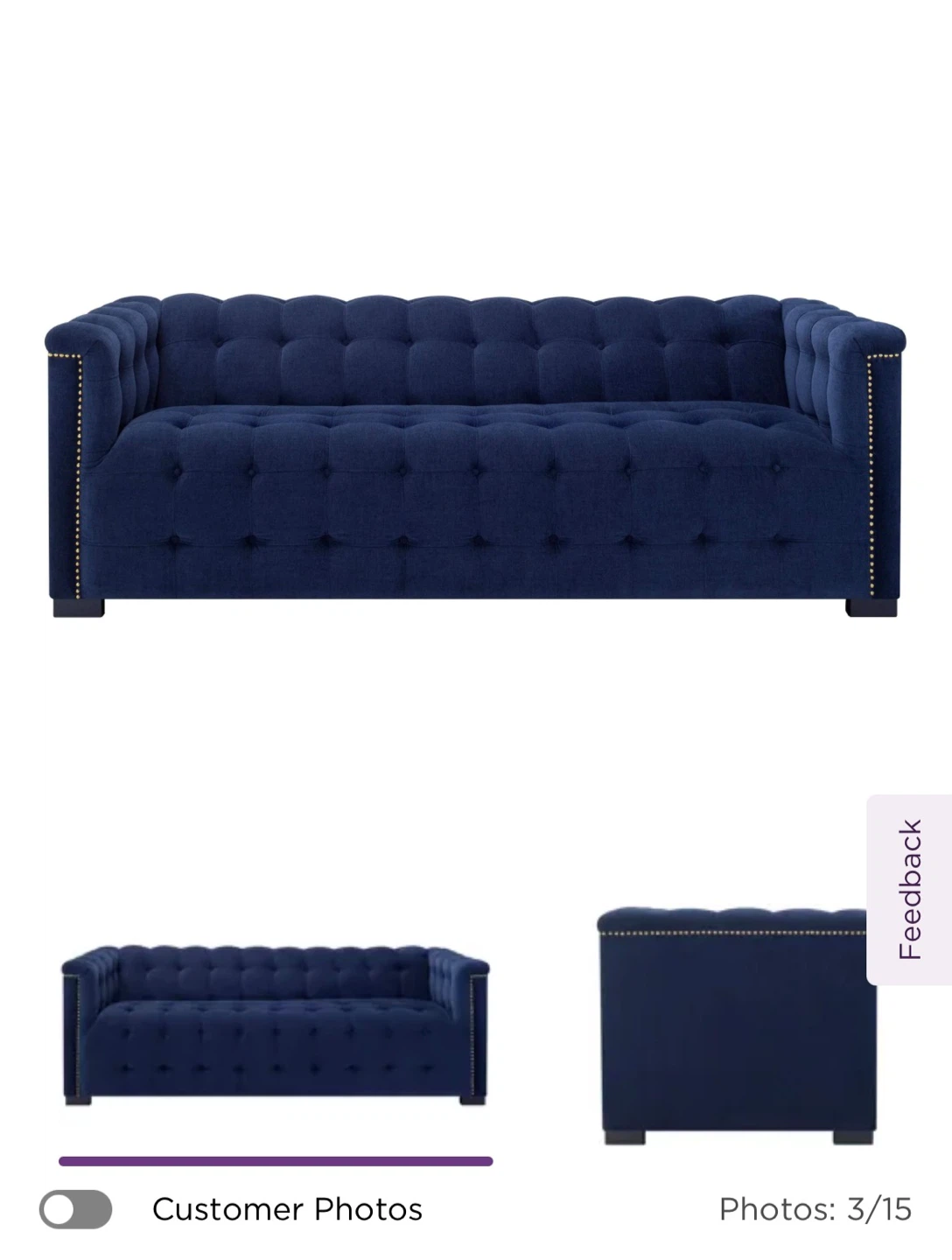 Diana Sofa - Indigo Blue