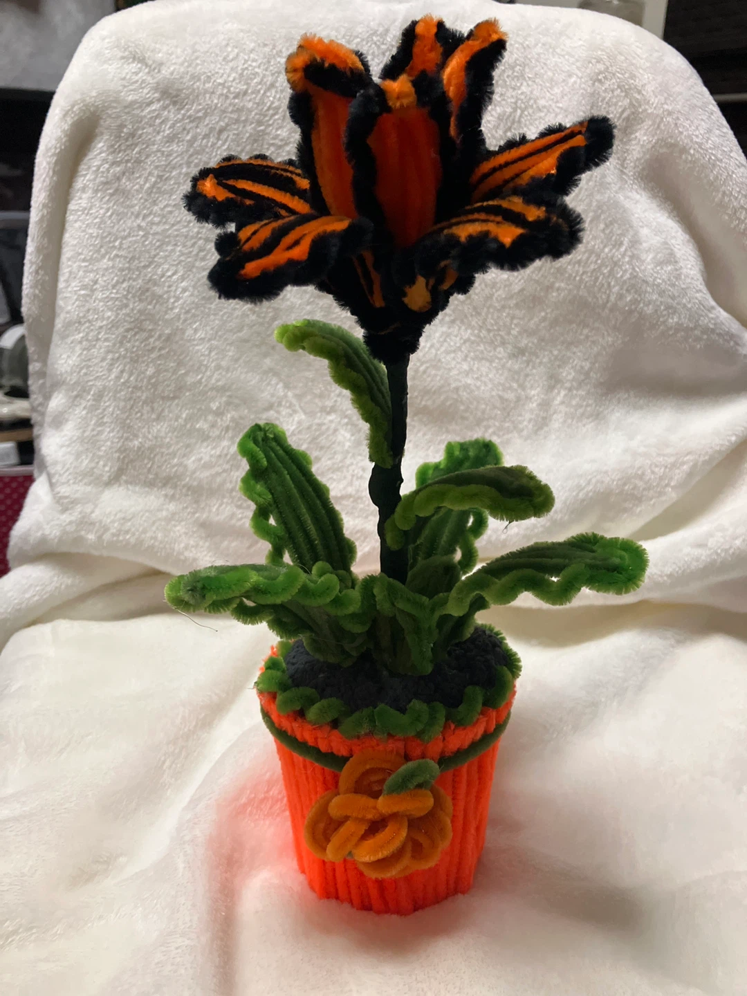 Handmade Pipe Cleaner Flower in Pot