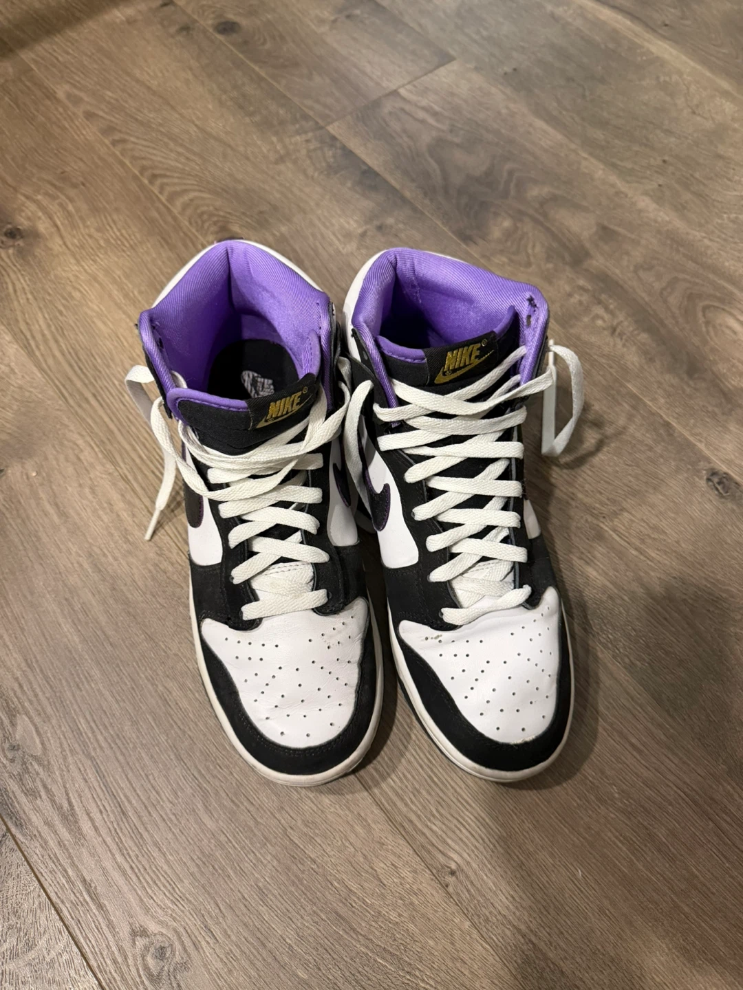 Nike Dunk High Sneakers - Black, White & Purple - photo 3