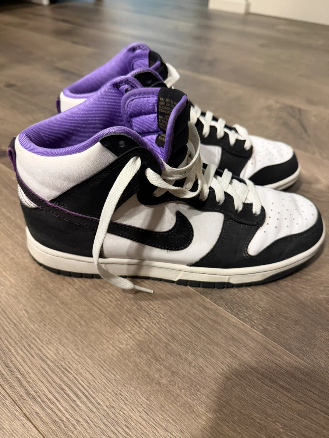 Nike Dunk High Sneakers - Black, White & Purple - photo 2