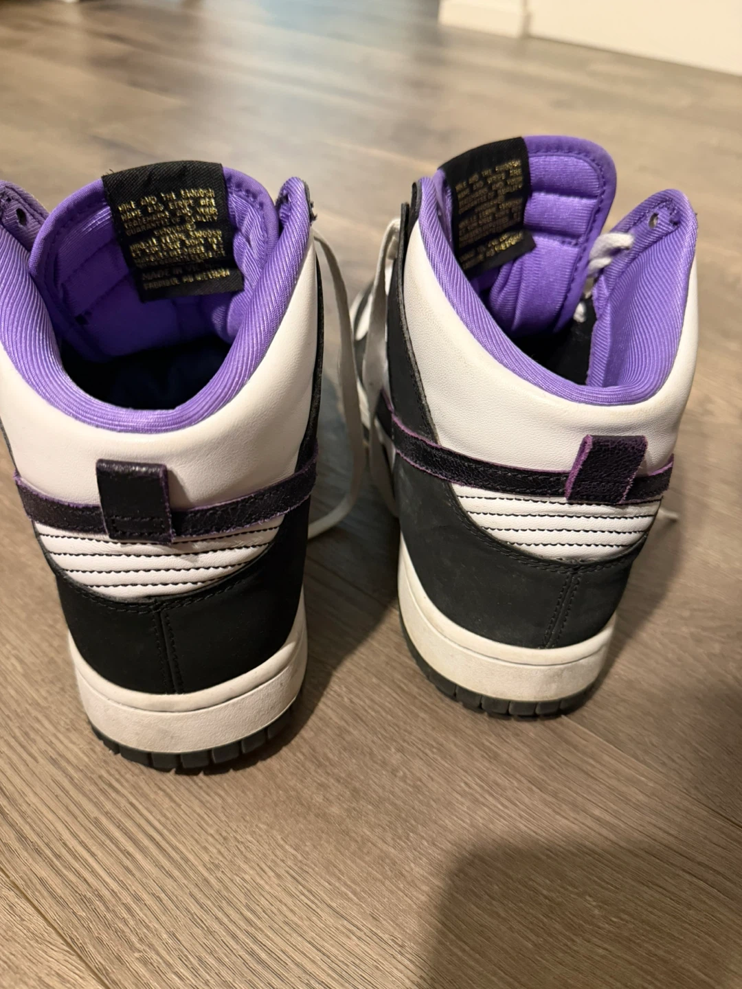 Nike Dunk High Sneakers - Black, White & Purple - photo 4