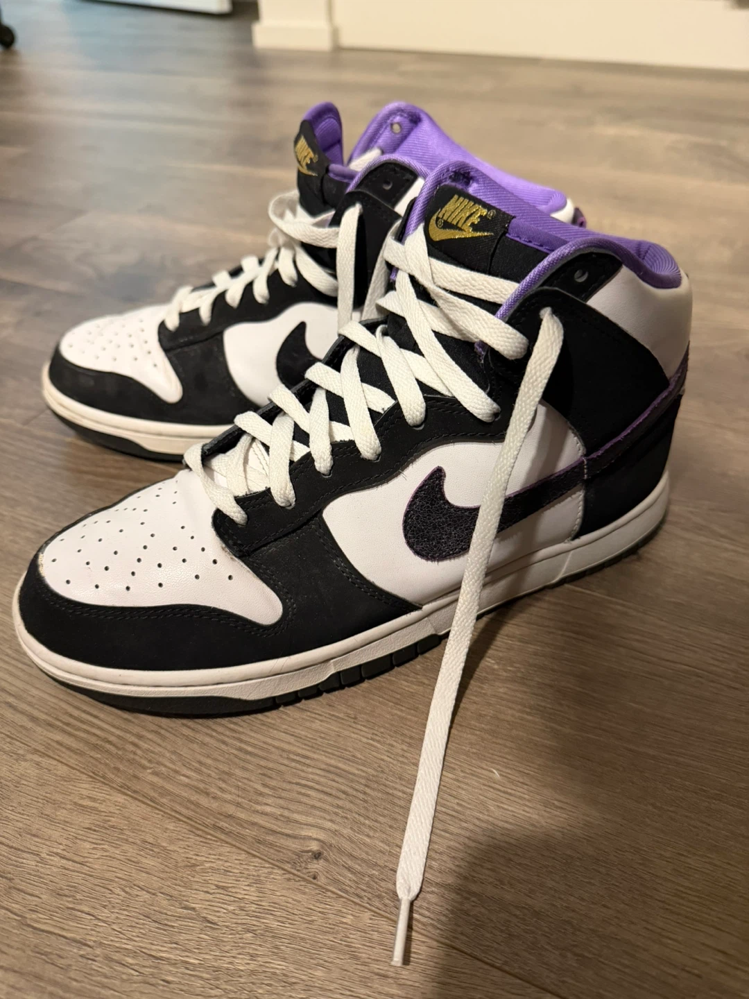 Nike Dunk High Sneakers - Black, White & Purple