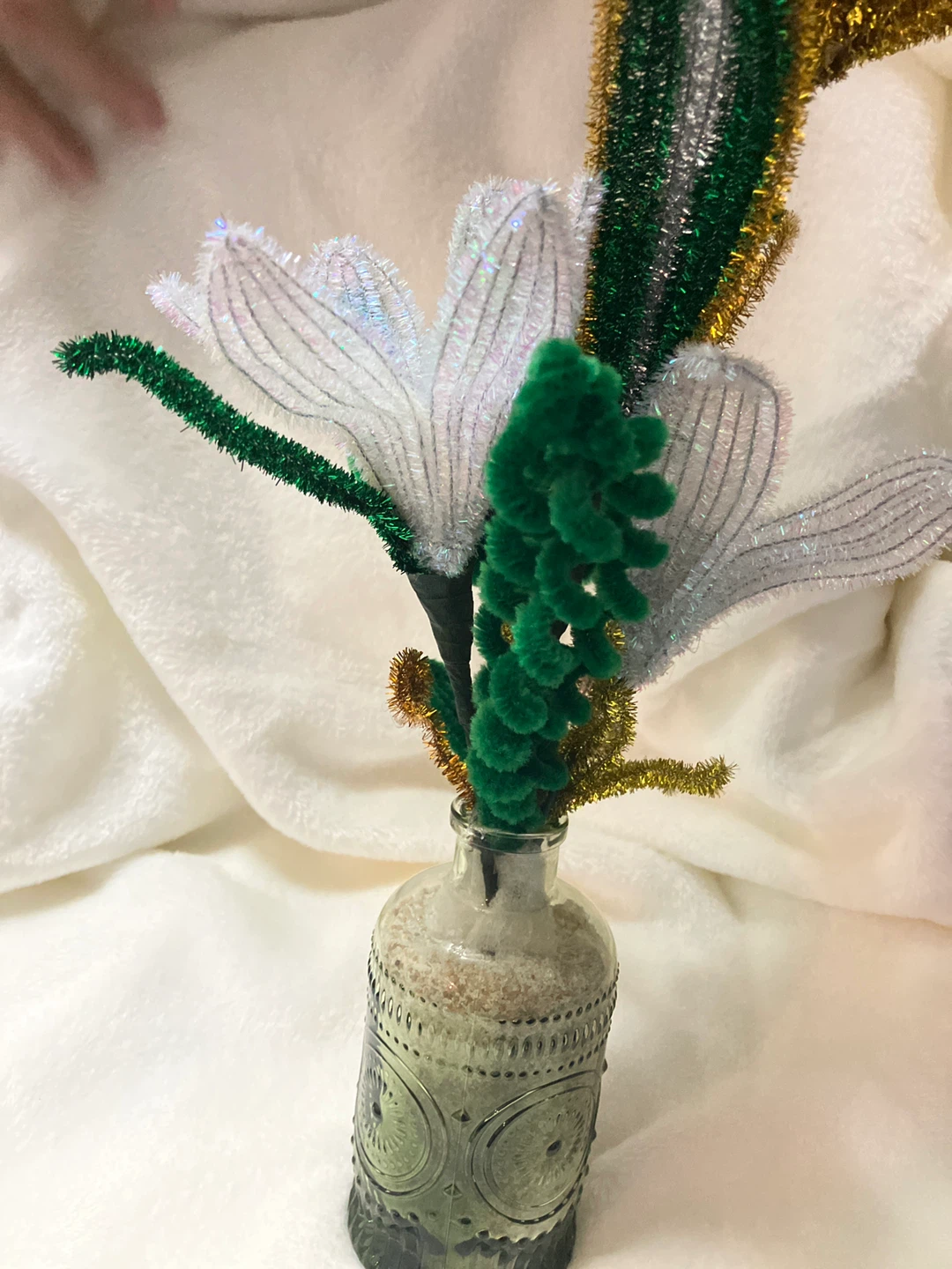 Handmade Pipe Cleaner Flowers in Decorative Vase - photo 4