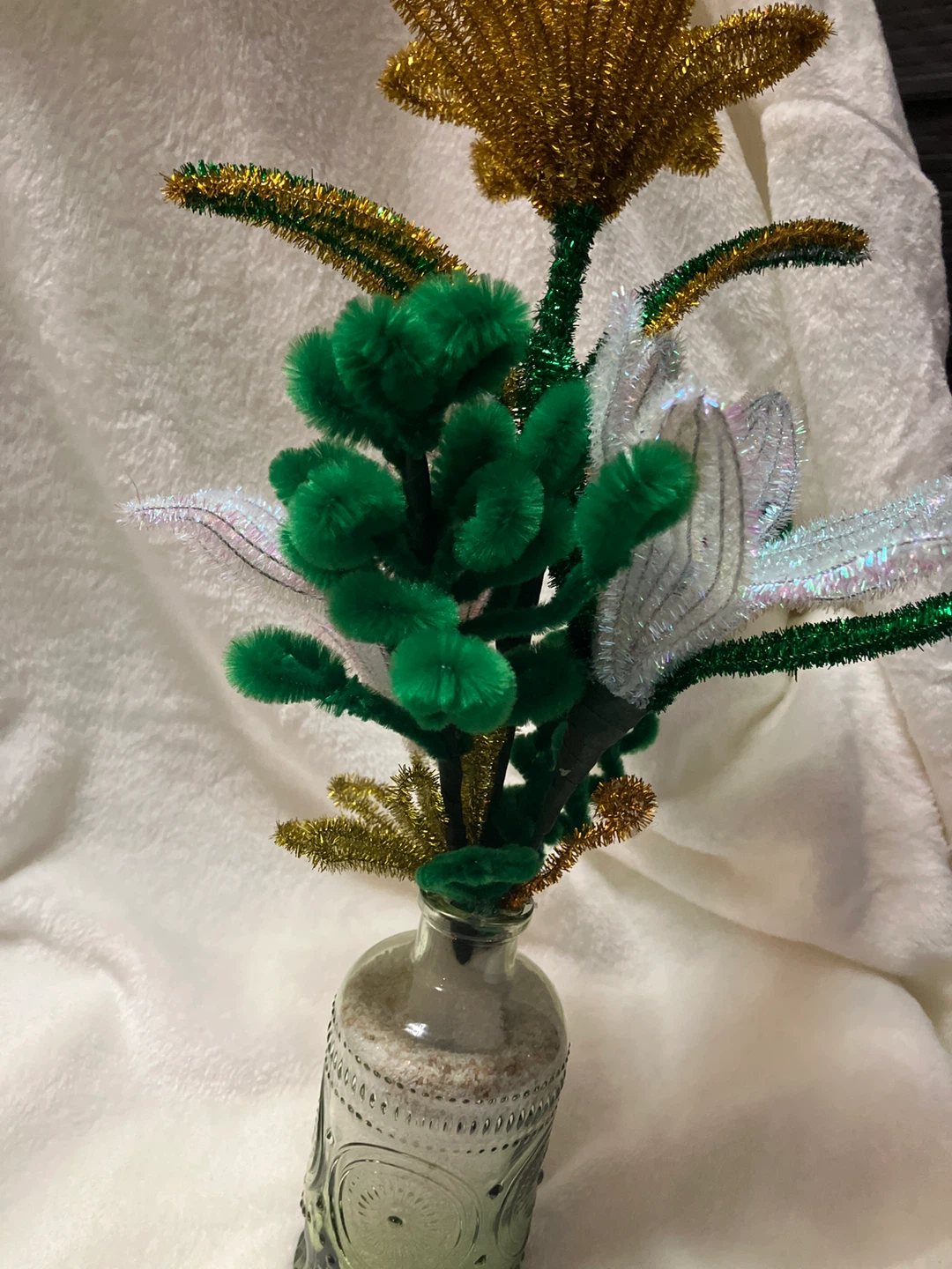 Handmade Pipe Cleaner Flowers in Decorative Vase - photo 3