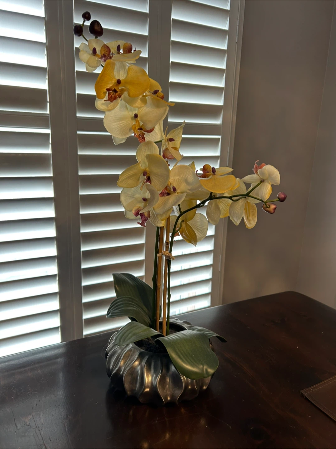 Artificial Yellow Orchid Plant - photo 2