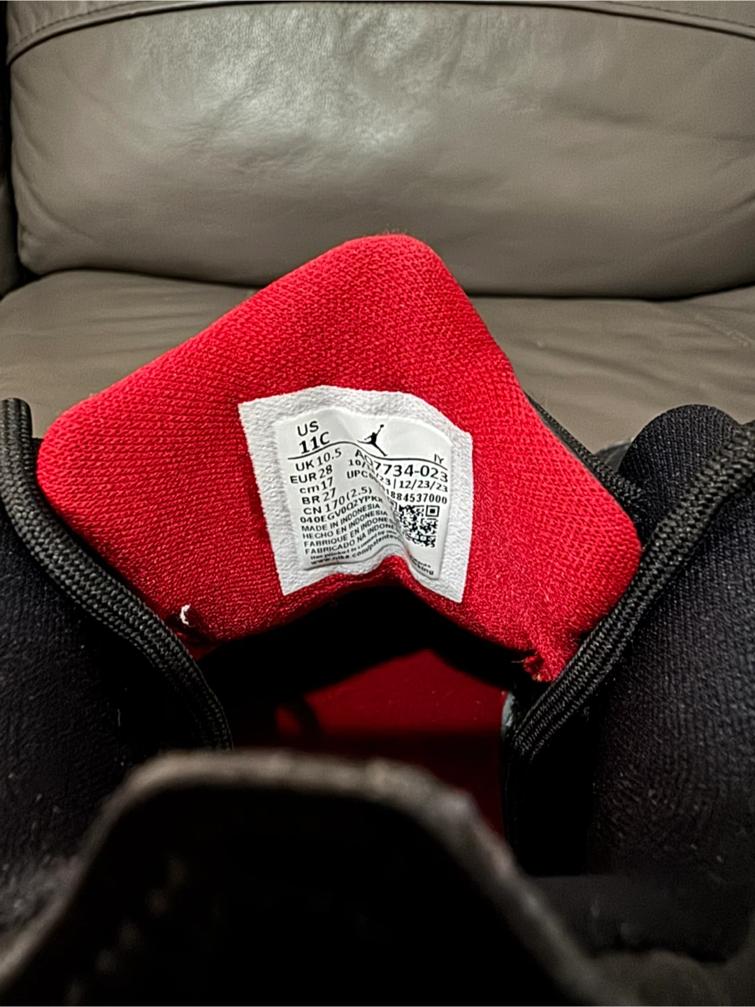 Jordan 11 c Black Red Toddler Shoes - photo 4