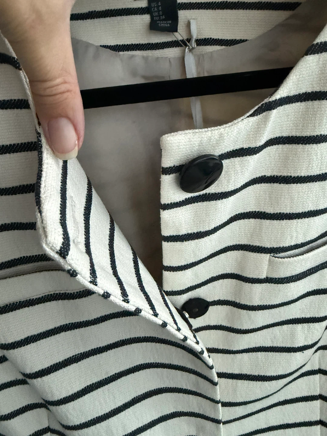 BRAND NEW Black and White Striped Long Jacket - photo 2