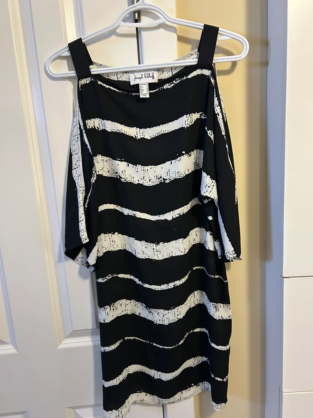 Joseph Ribkoff Cold Shoulder Striped Dress
