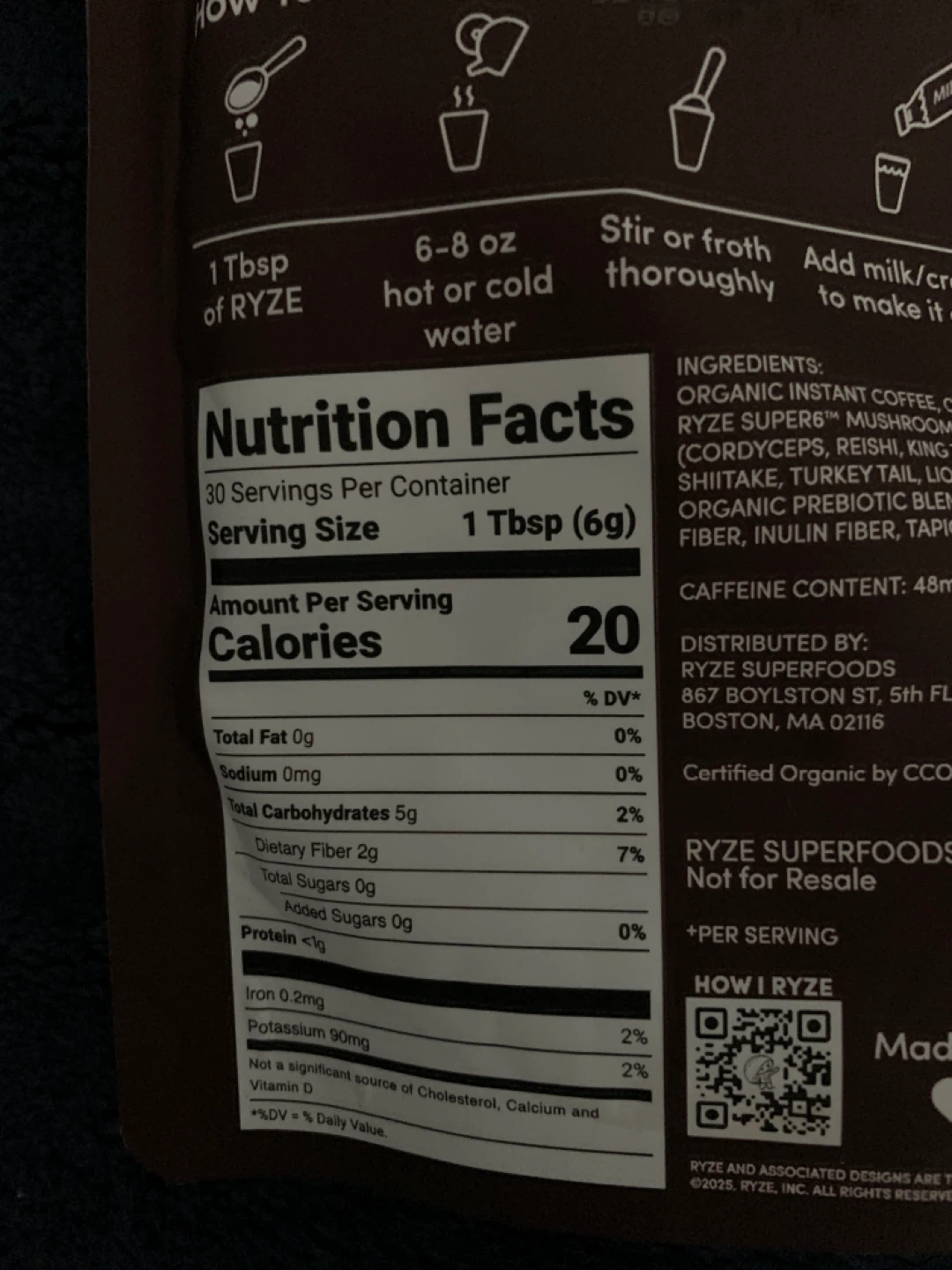Ryze Mushroom Coffee Bright & Smooth - buy 2 or more, 20 each - photo 4