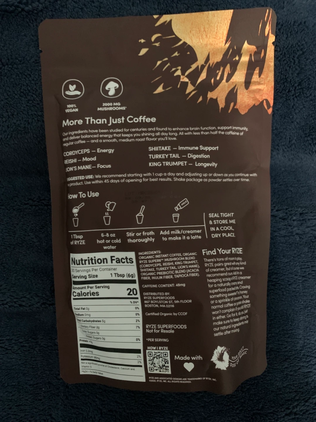 Ryze Mushroom Coffee Bright & Smooth - buy 2 or more, 20 each - photo 3