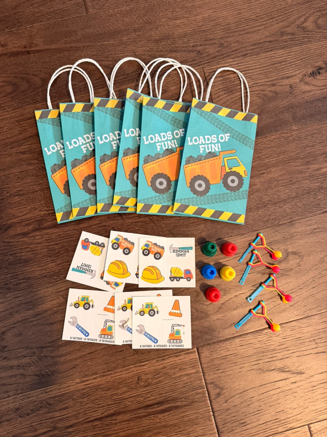 Boys Construction Party Favor Bags Lot