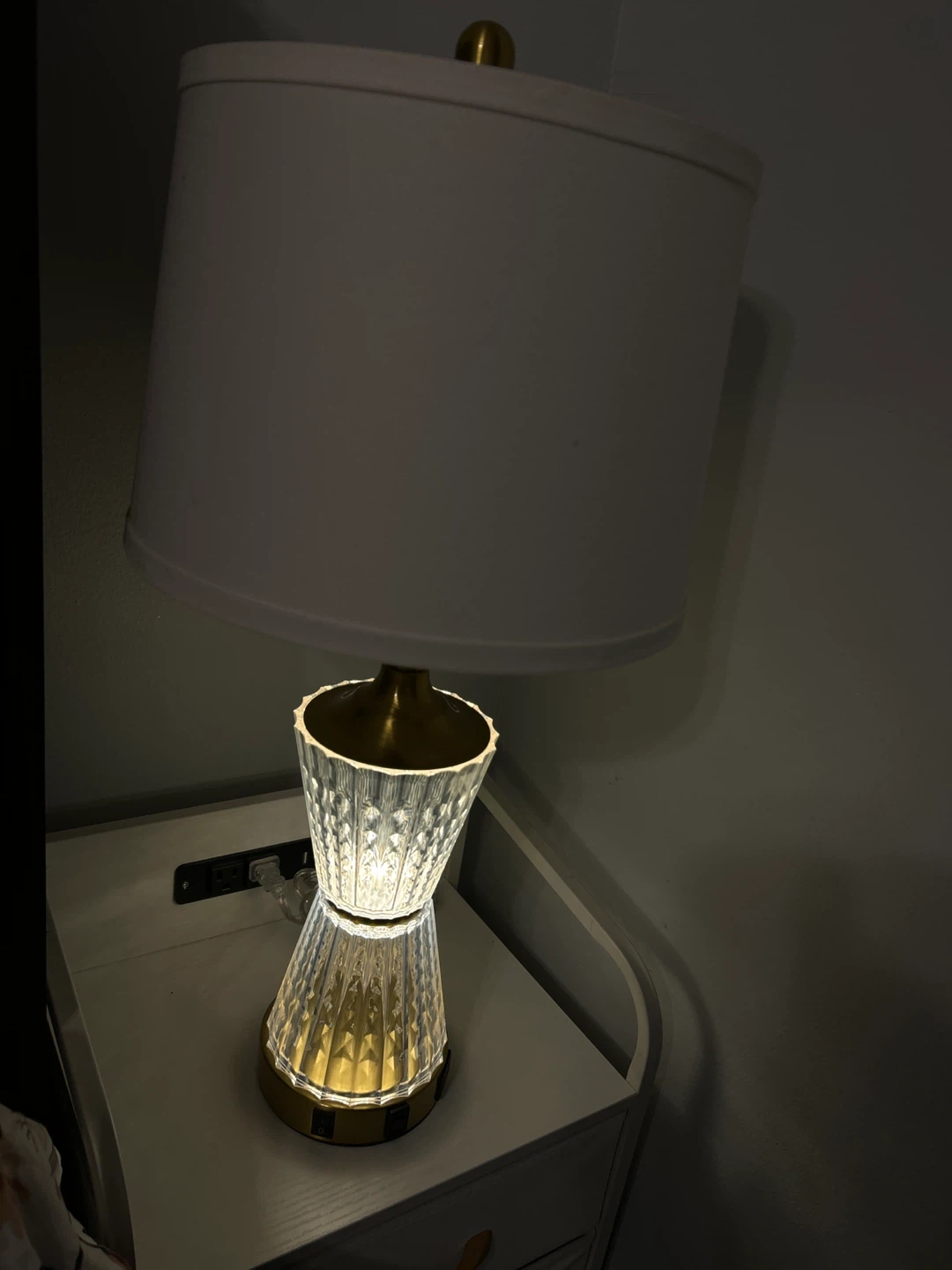 Crystal Accent Table Lamp with USB Ports - photo 2