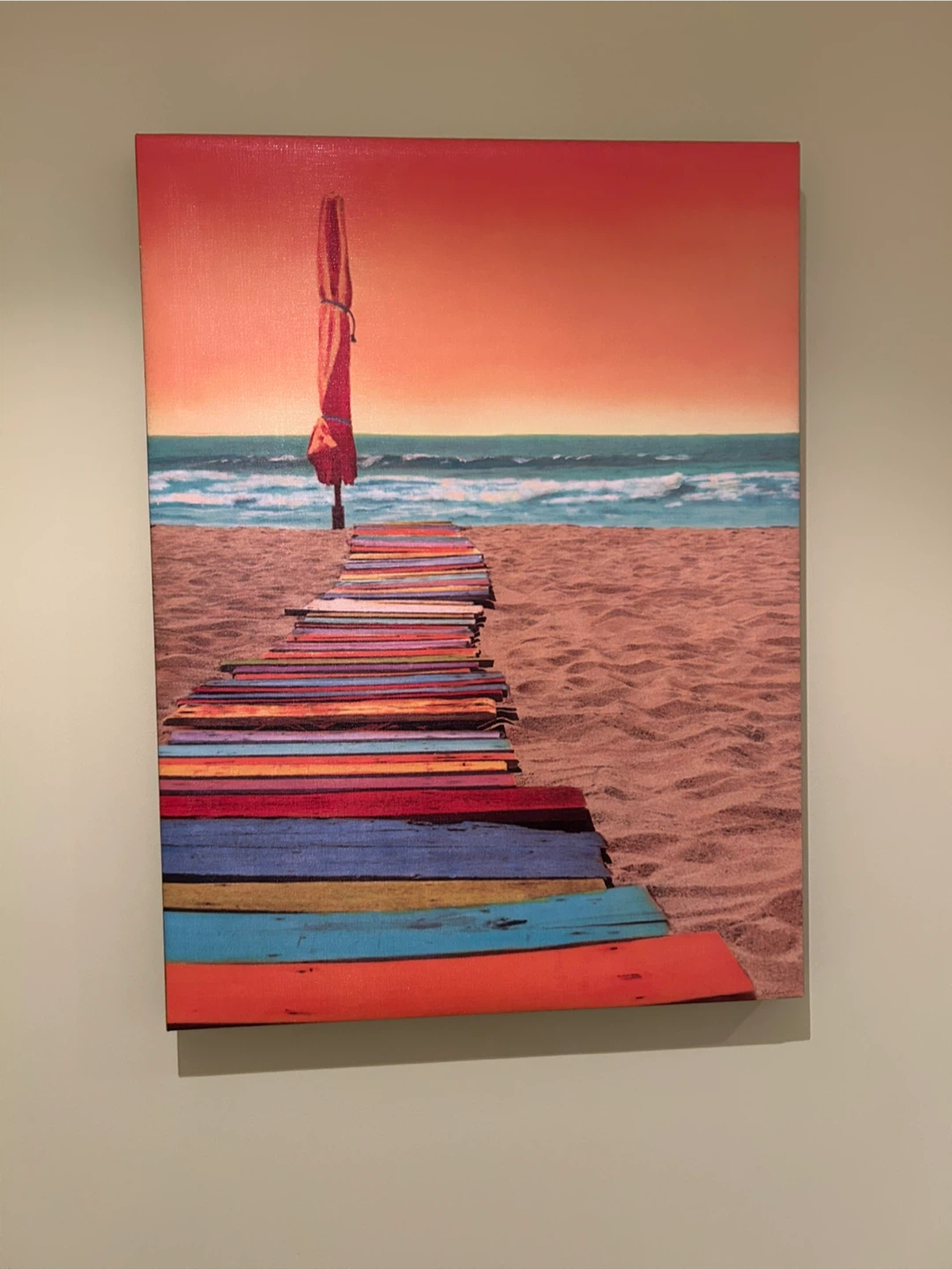Canvas Wall Art Beach Scene with Pier