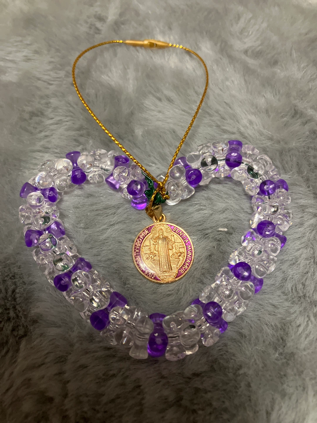 Heart Shaped Beaded Ornament with Charm - photo 3
