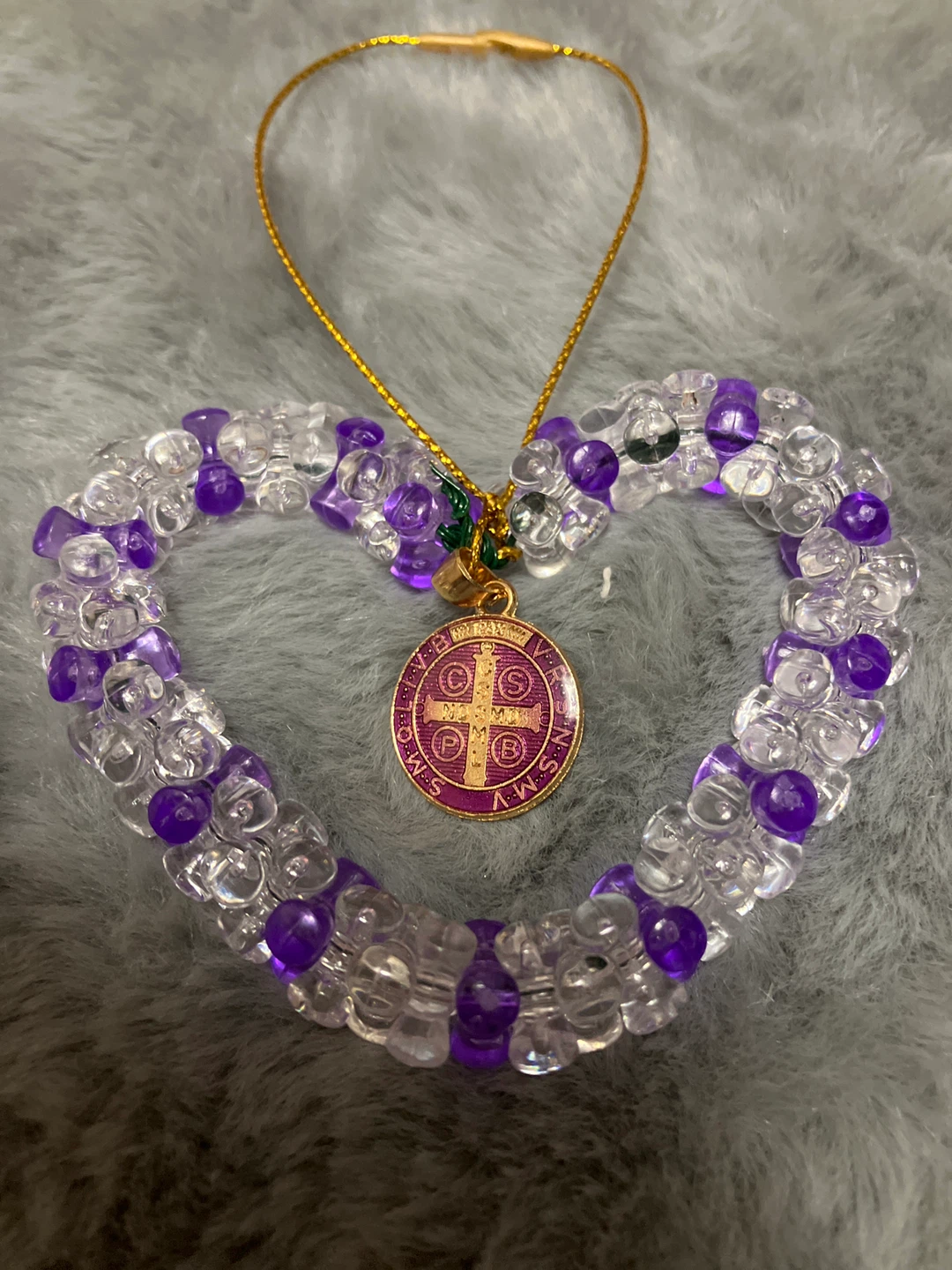Heart Shaped Beaded Ornament with Charm - photo 2