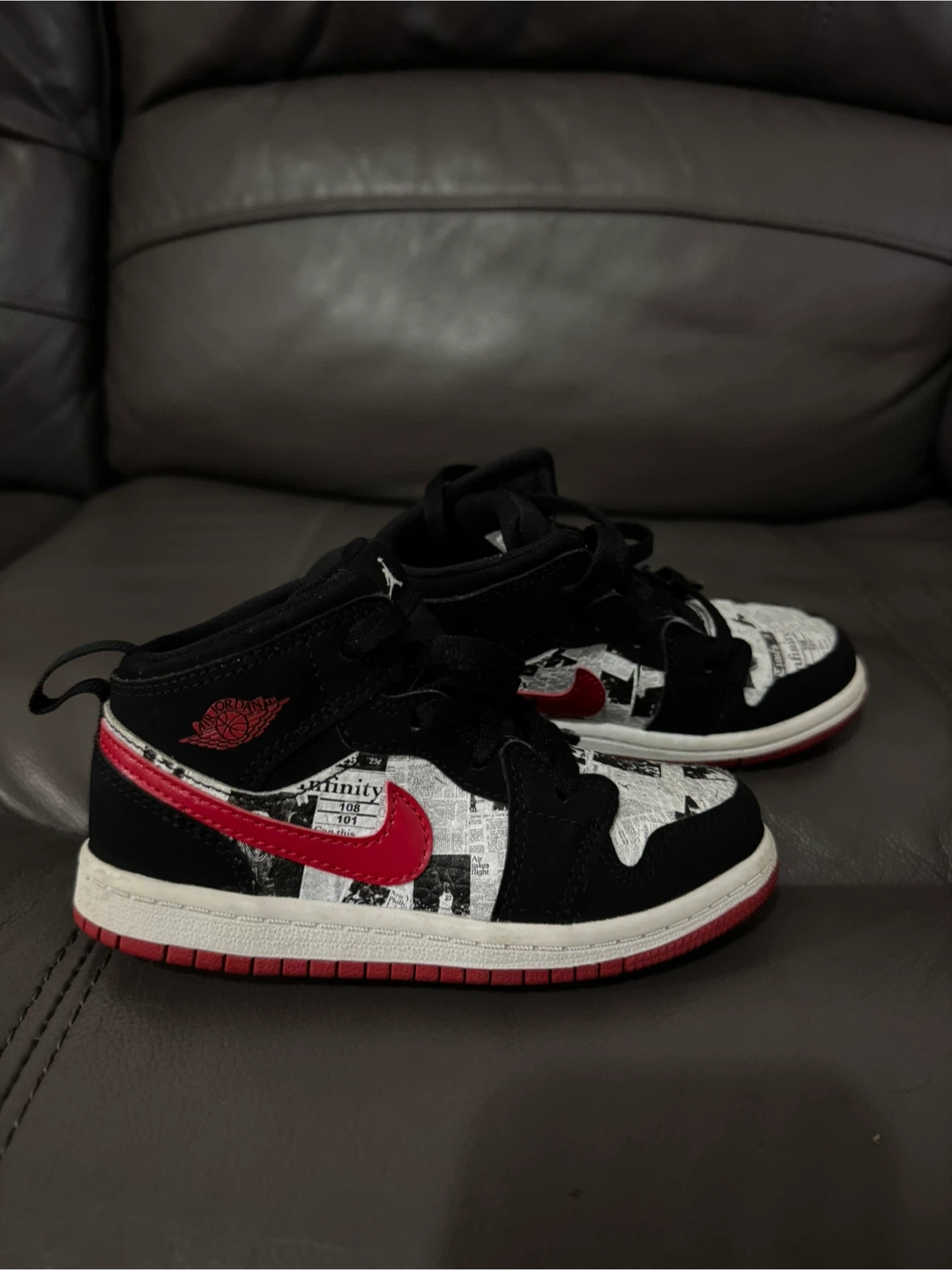Jordan " Black White Red Toddler Shoes size 9C