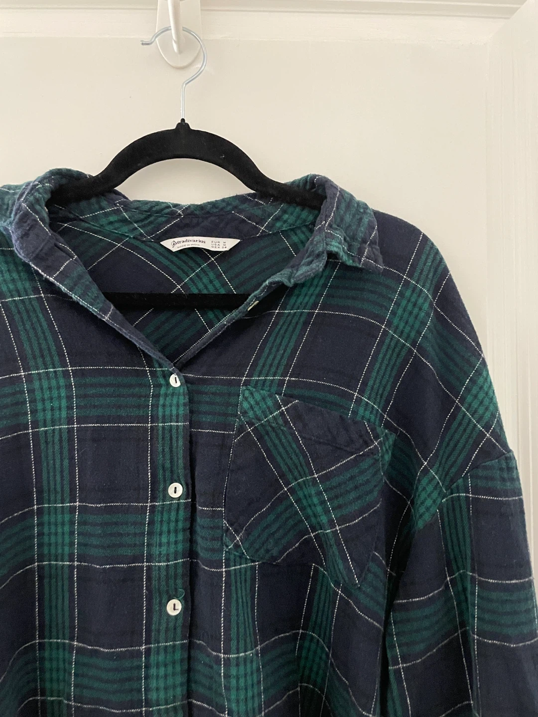 Stradivarius Plaid Button-Up Shirt - Size Medium - photo 2