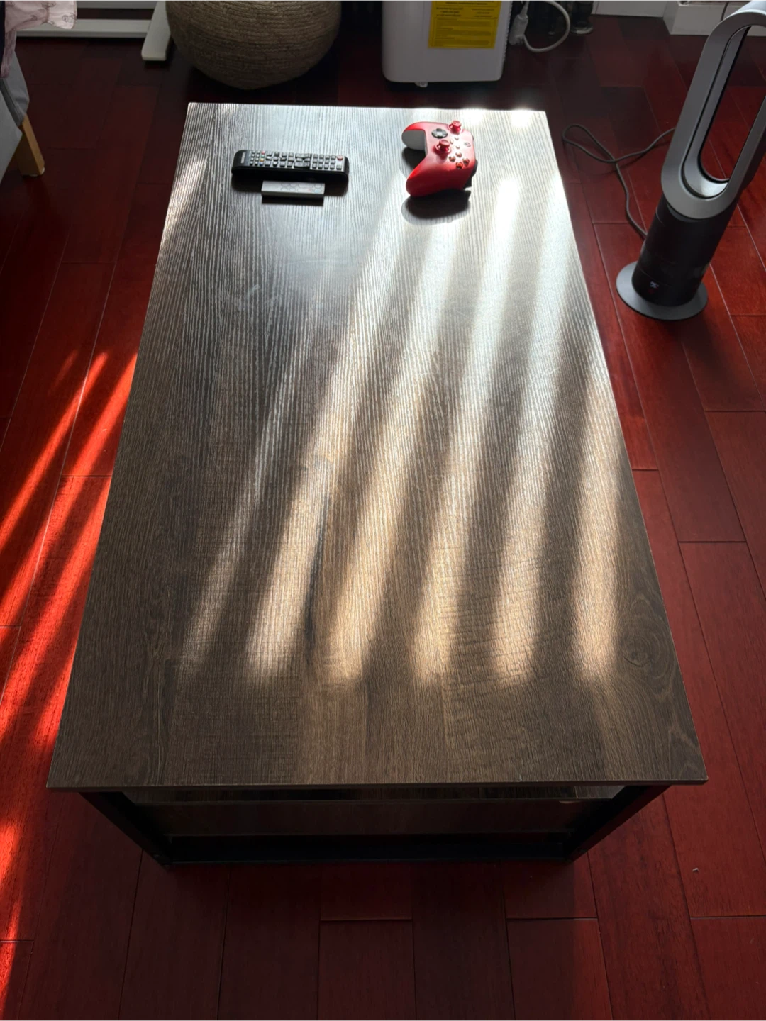 Dark Wood Coffee Table with Storage Shelves - photo 3