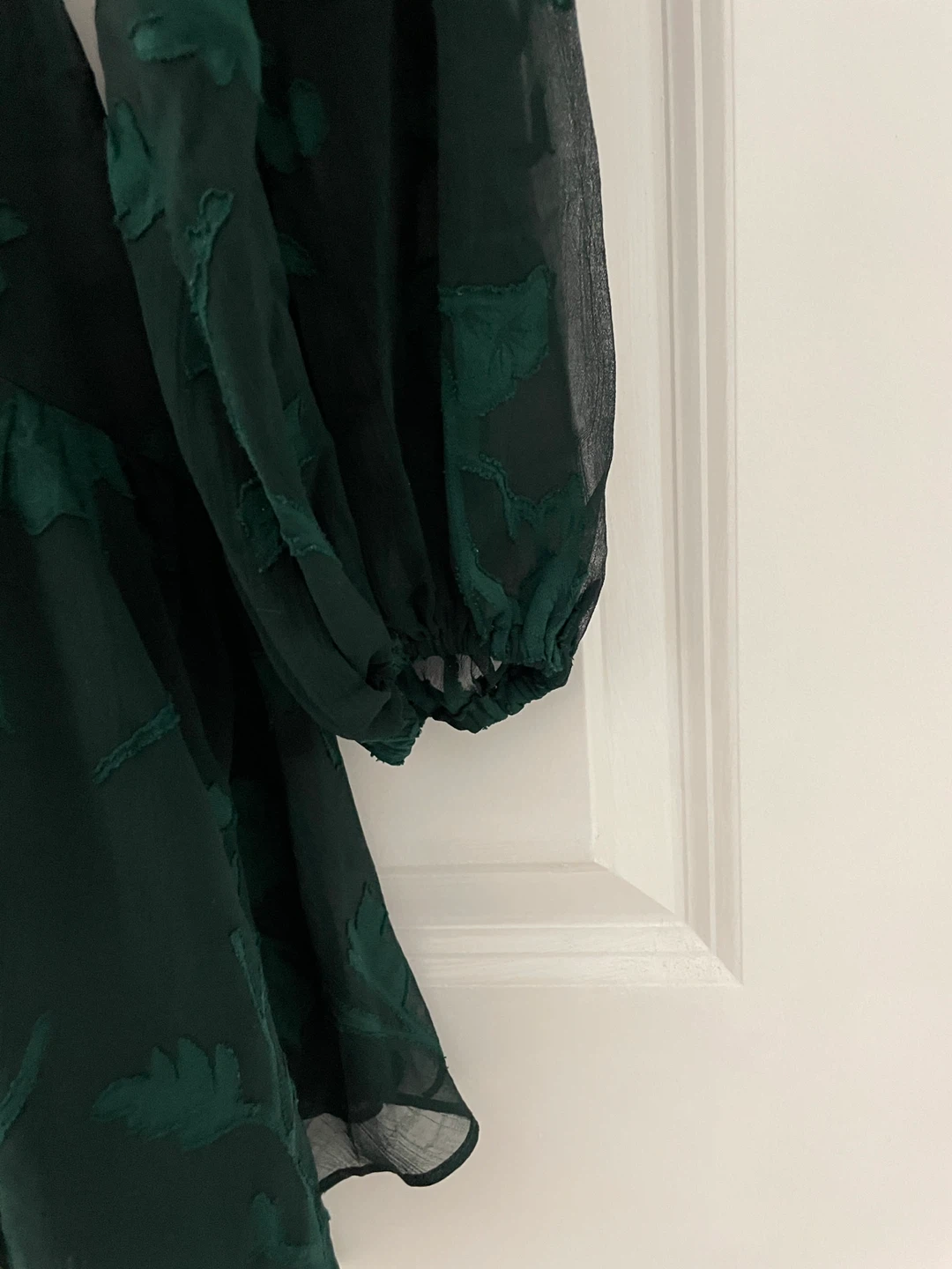 Ever New Petite Dark Green Floral Burnout Wrap Dress - Size 4 - photo 3